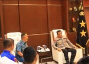 Sinergitas TNI-Polri, Kapolda Gorontalo Terima Kunjungan Danlantamal VIII