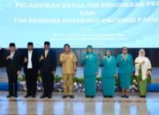 Tri Tito Lantik Ra’fatul Mulkiyah Mathius Fakhiri sebagai Ketua TP PKK dan Tim Pembina Posyandu Provinsi Papua